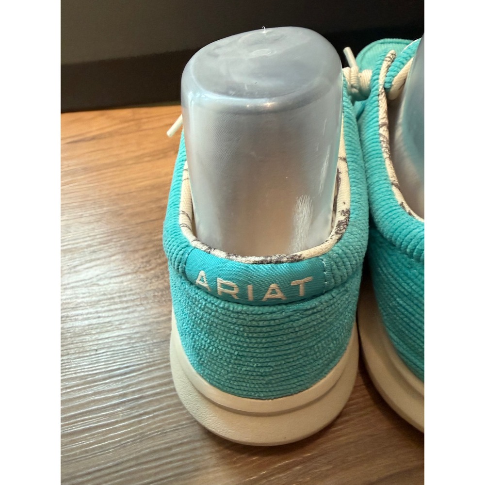 Ariat Hilo Turquoise Blue Corduroy Loafers Moc Toe Slip On Shoes Womens Size 10B - Picture 5 of 13